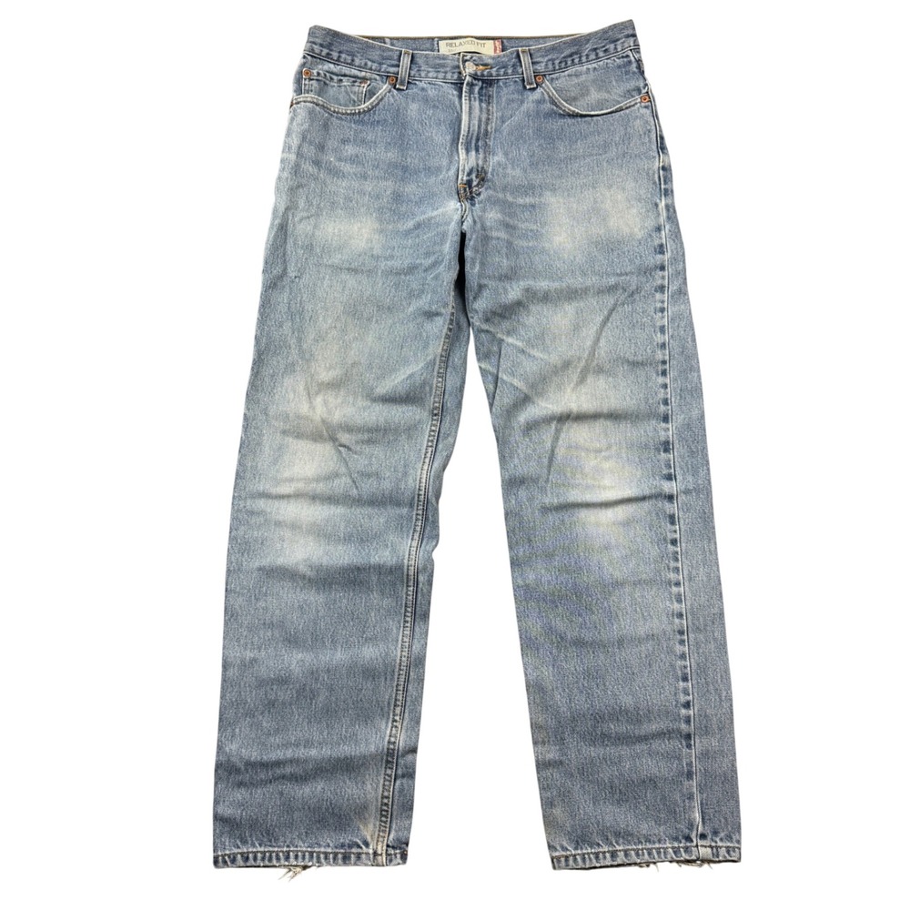 Levis 550 Relaxed Fit Light Wash Denim Jeans Mens 36x32 Distressed Skater Loose